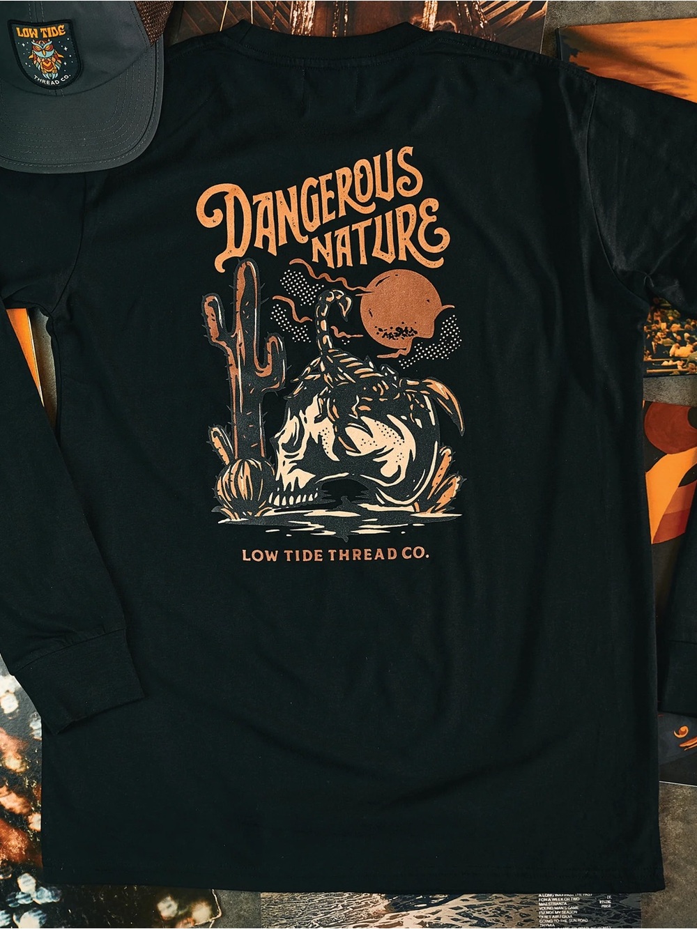 Low Tide Thread Co. Dangerous Nature Black ‘86 Long Sleeve Tee